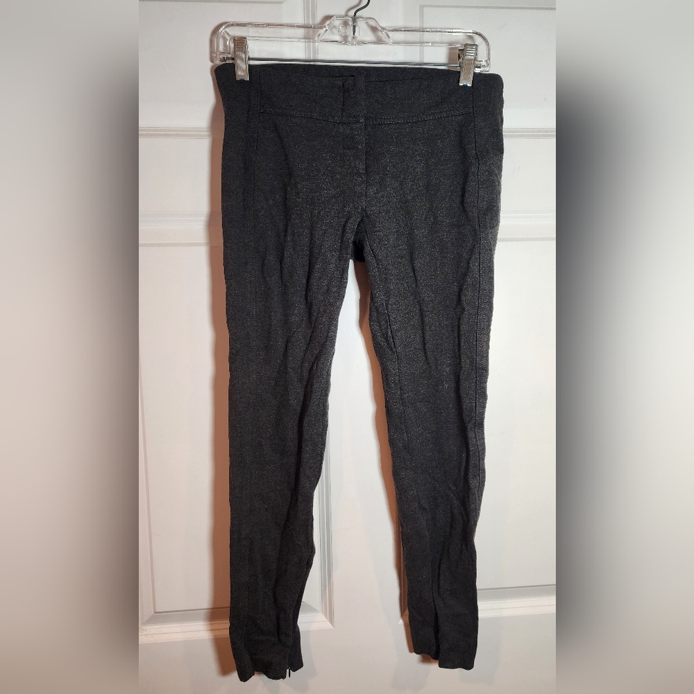Dalia Collection Stretchy Dark Gray Pants Zipper Hem Size 4